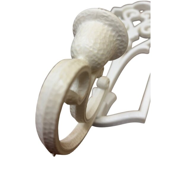 Vintage Homco Ivory Wall Candle Sconces Pair Baroque Scroll Design Plastic 13" - Picture 3 of 6